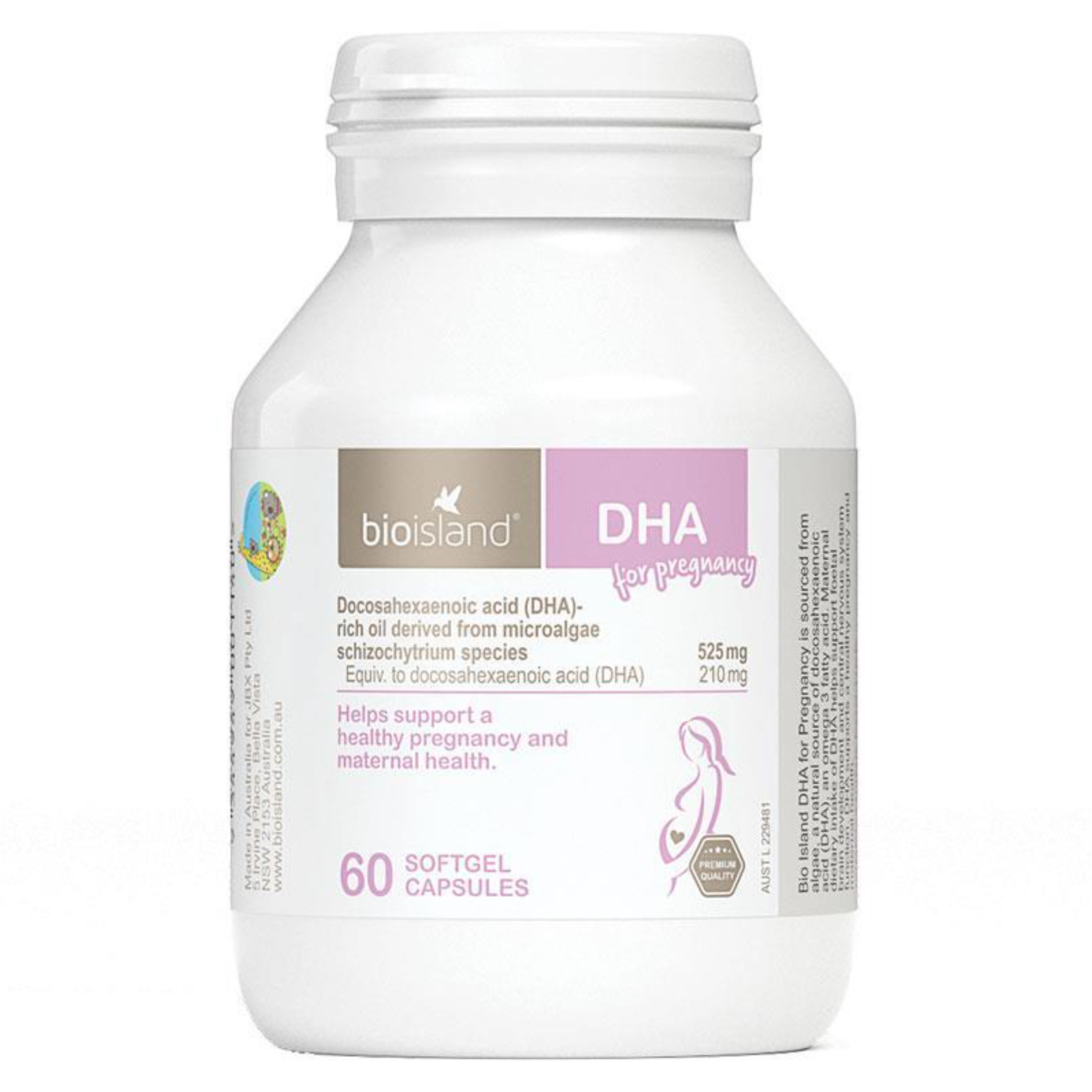 Bio Island DHA for Pregnancy 澳洲 孕婦海藻油DHA 60粒