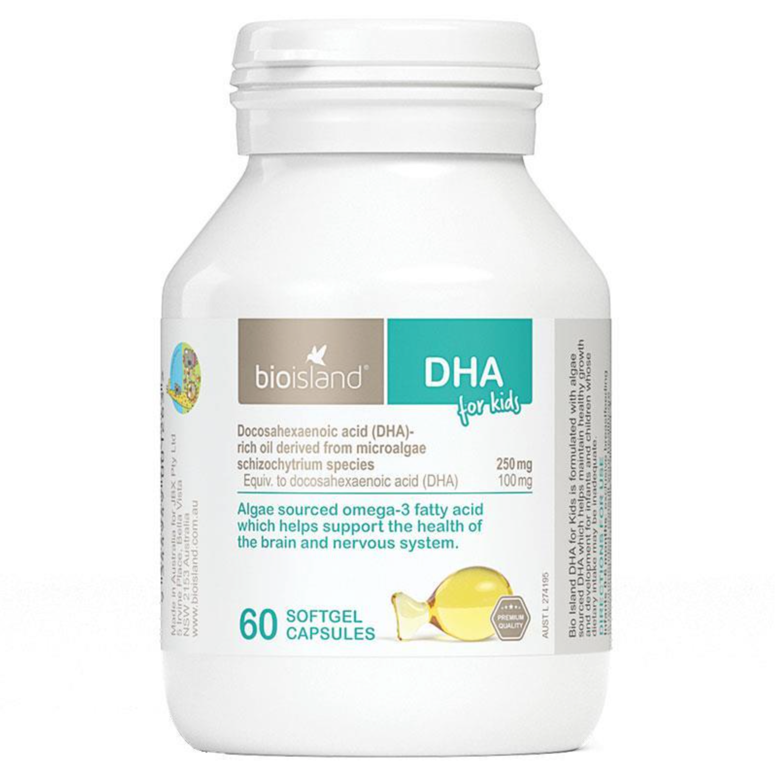 Bio Island DHA Kids 澳洲婴幼兒海藻油 DHA 60粒