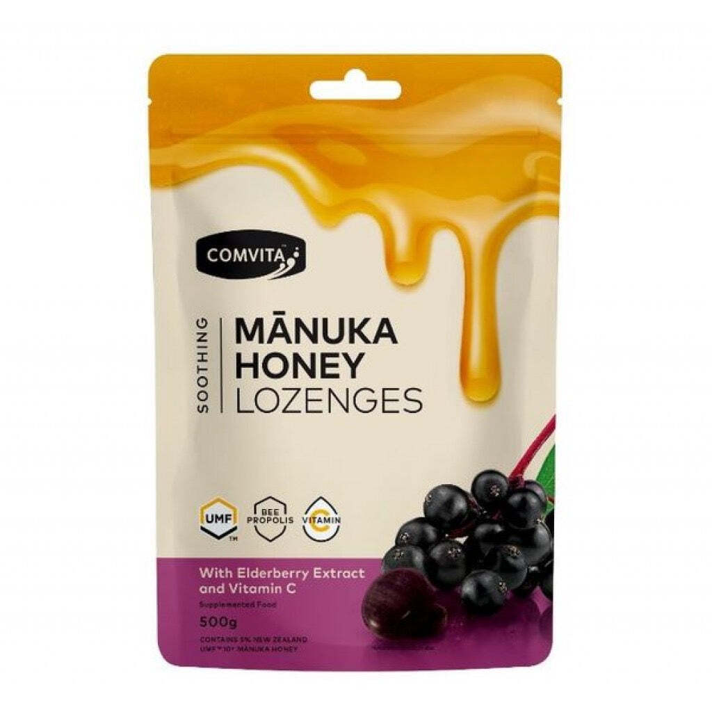 Comvita Manuka Honey Lozenges 紐西蘭康維他 麥盧卡UMF10+蜂膠潤喉糖 接骨木 500克