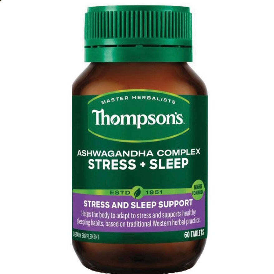 Thompson's Stress + Sleep 湯普森 舒壓睡眠醉茄精華 60粒 適合純素食