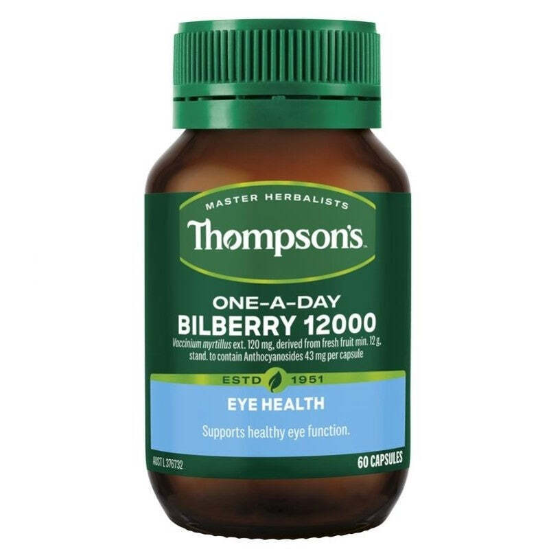 Thompson’s Bilberry 湯普森 天然越橘精華12000mg 60粒 適合純素食