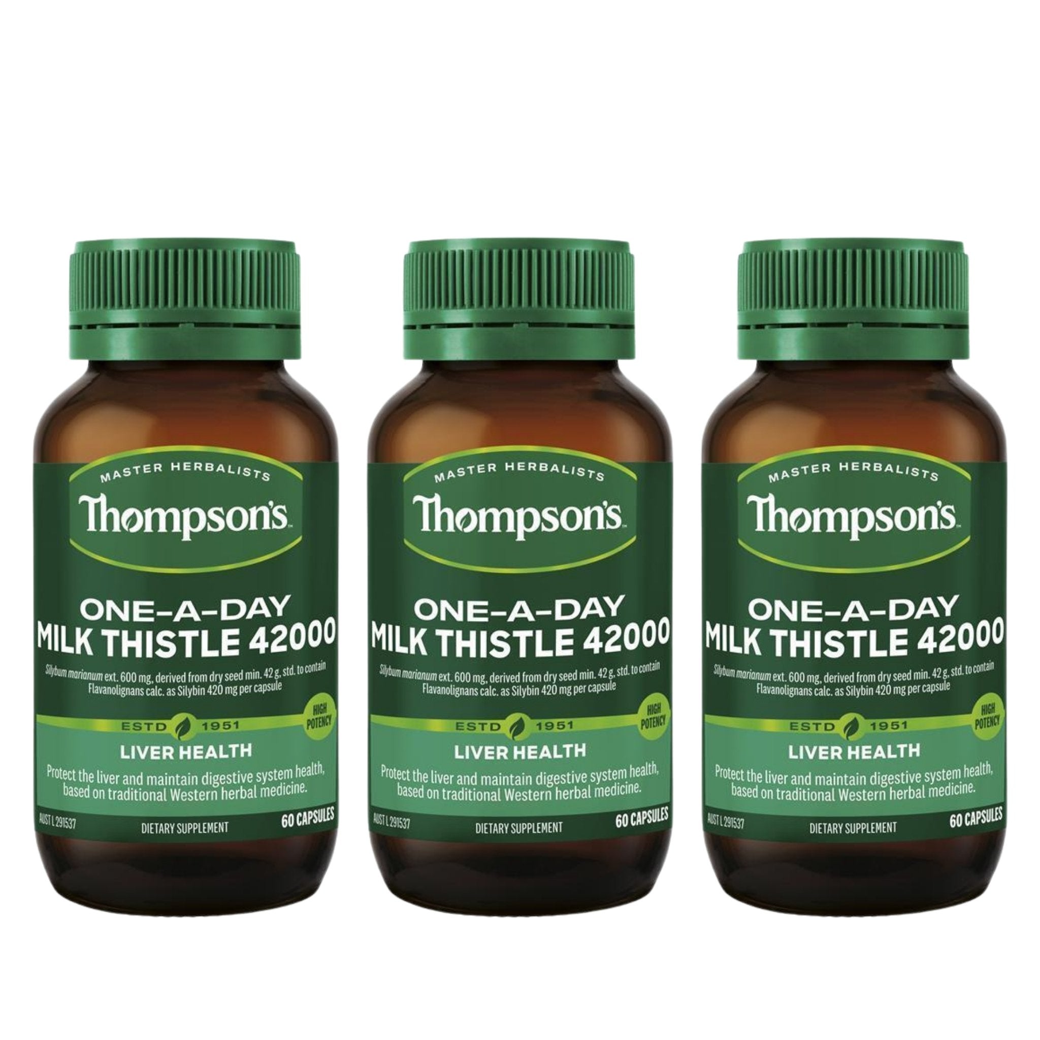 Thompson’s  Milk Thistle 紐西蘭湯普森 奶薊草膠囊 42000mg 60粒 適合純素食 3入