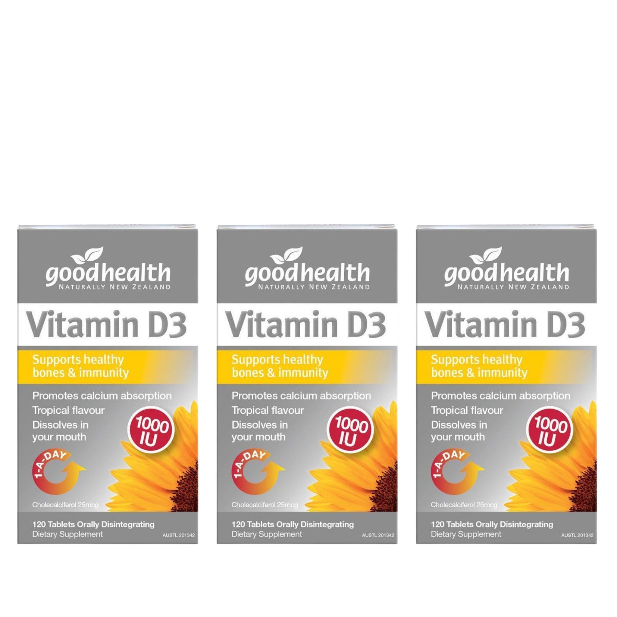 Good Health Vitamin D3 紐西蘭好健康 維他命D3 120粒 3入