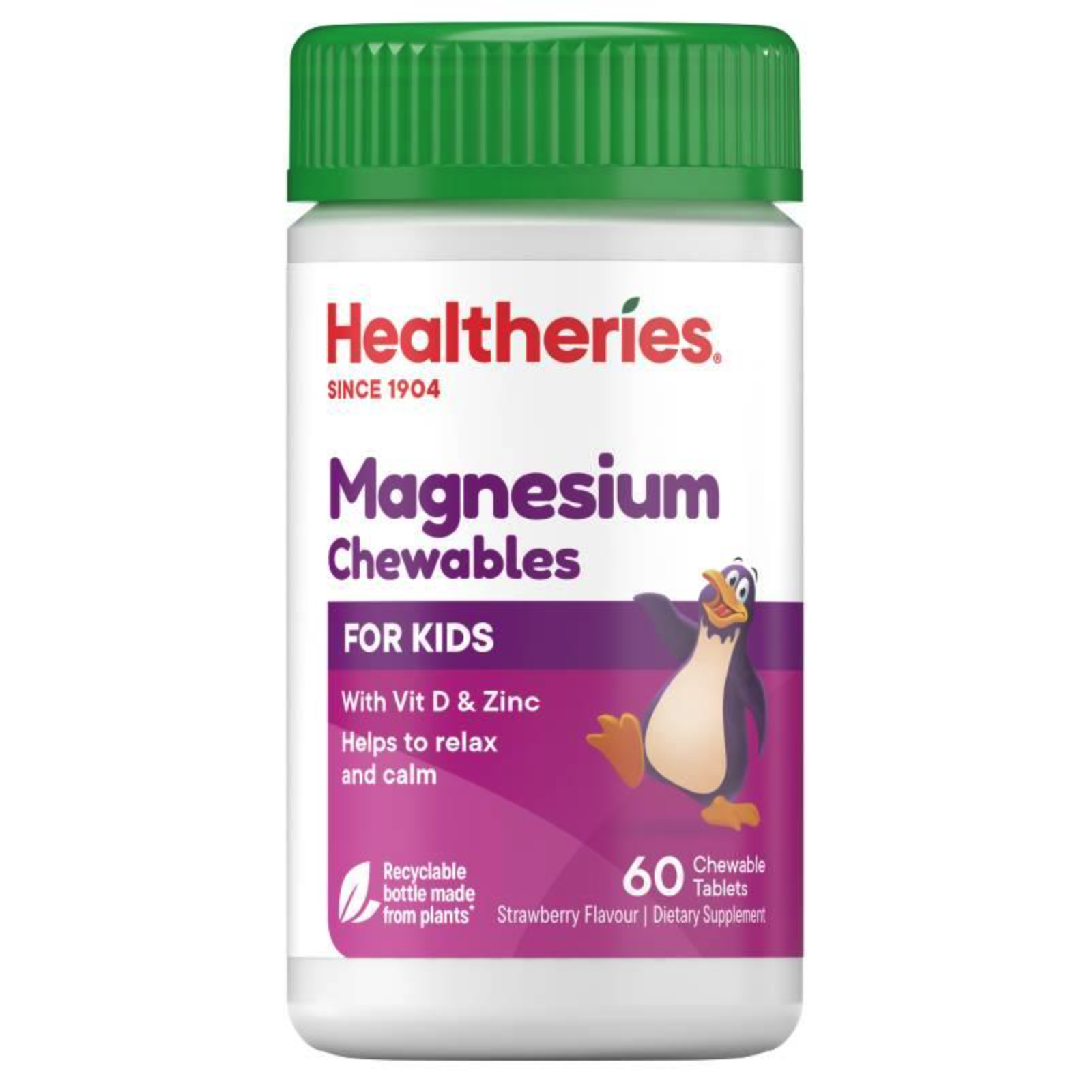 Healtheries Kids Magnesium 紐西蘭賀壽利 兒童鎂咀嚼片 60粒