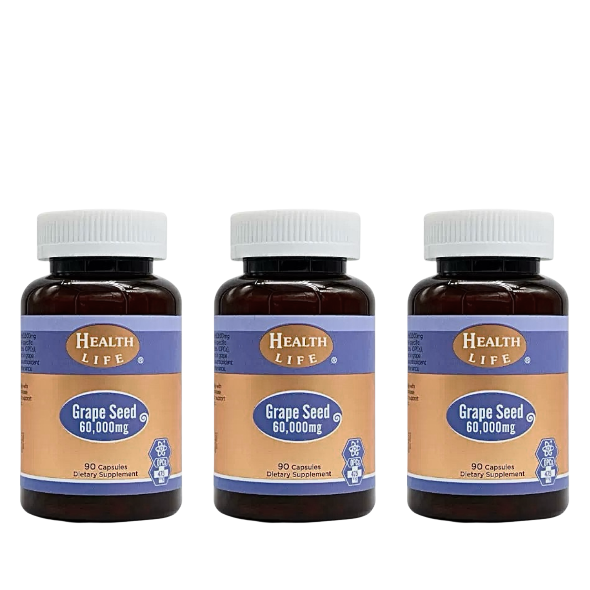 Health Life Grape Seed 高含量葡萄籽精華膠囊 60000mg 90粒 3入