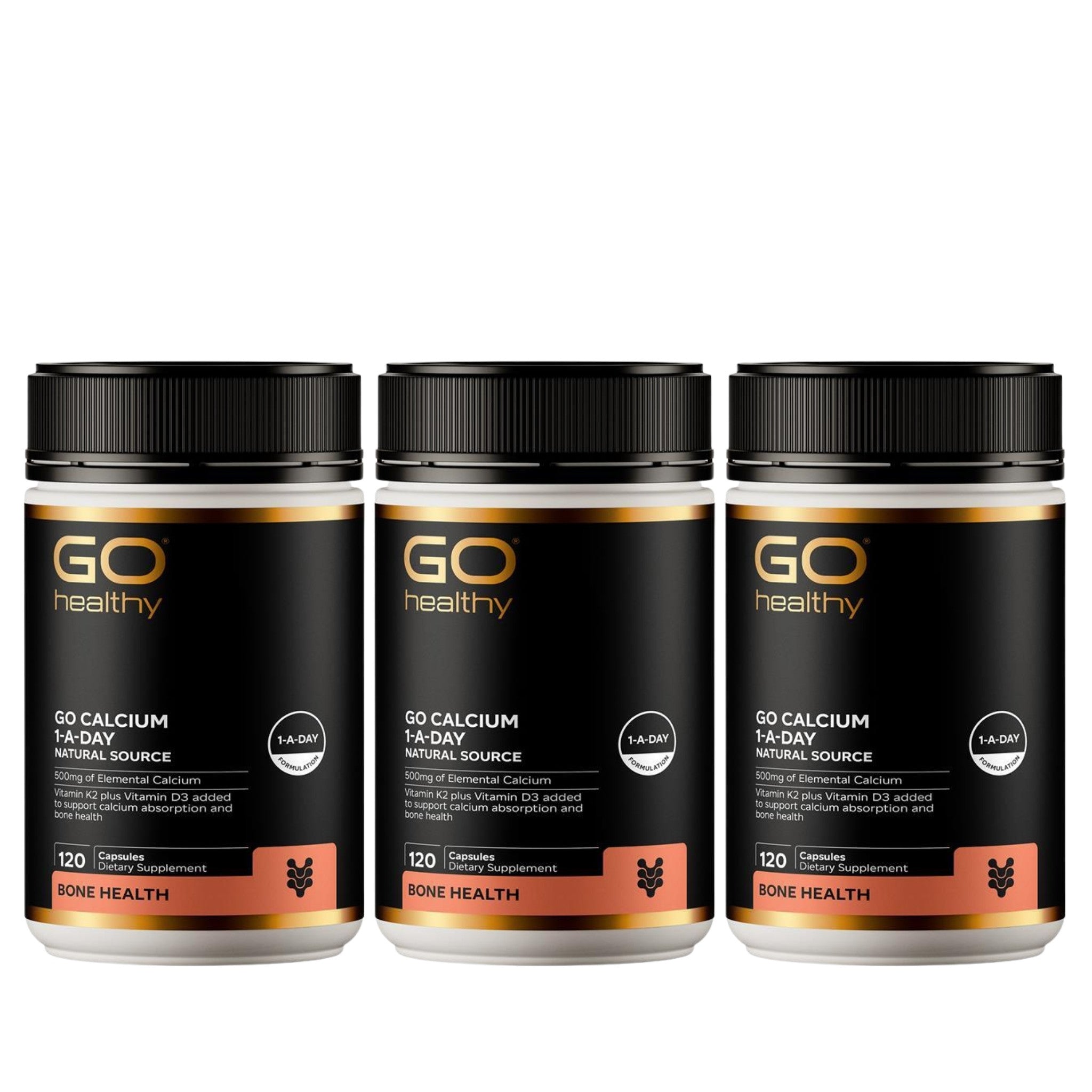 Go Healthy Calcium 紐西蘭高之源 天然海藻鈣膠囊 120粒 3入