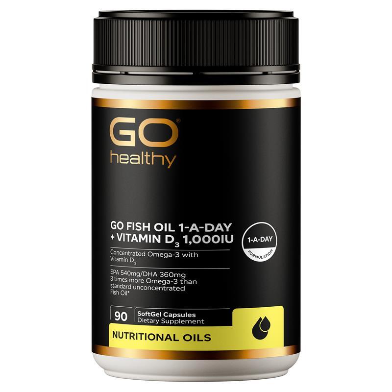 Go Healthy Fish Oil One A Day 紐西蘭 3倍濃縮每日魚油＋維他命D3 90粒