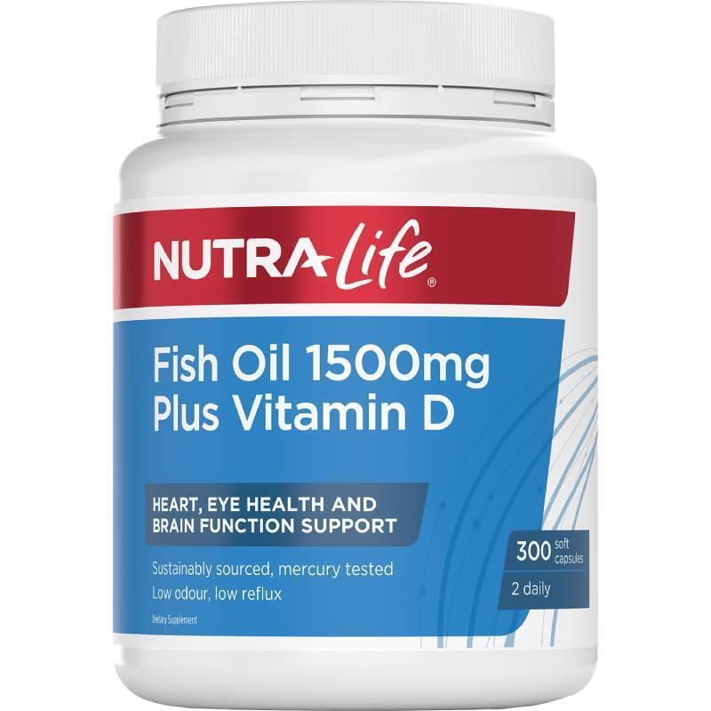 Nutralife FISH OIL 1500MG PLUS VITAMIN D 紐西蘭紐樂 深海魚油+維生素D 1500mg 300粒