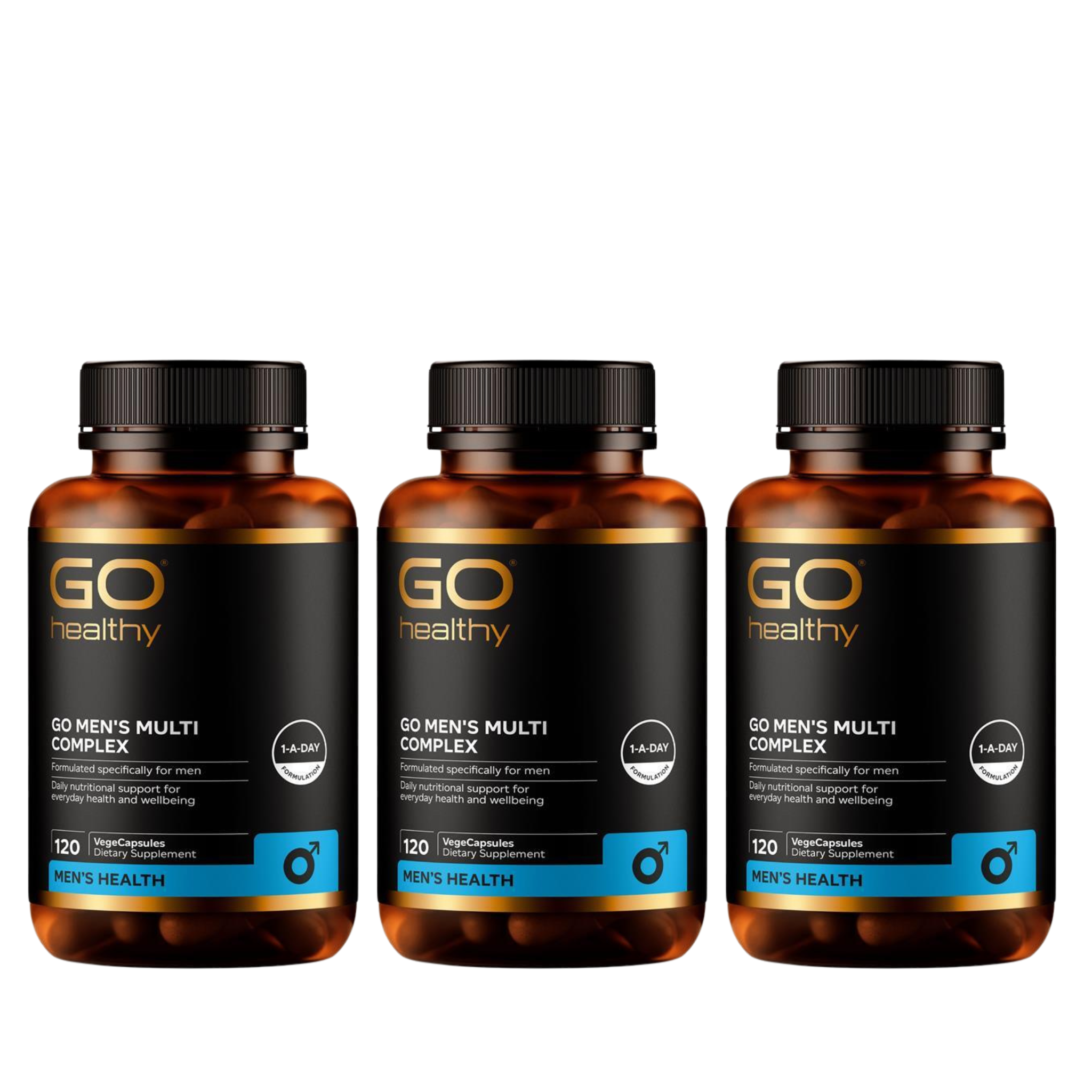 Go Healthy  MEN’S MULTI COMPLEX 紐西蘭高之源 男性綜合維他命 120粒 適合素食者 3入