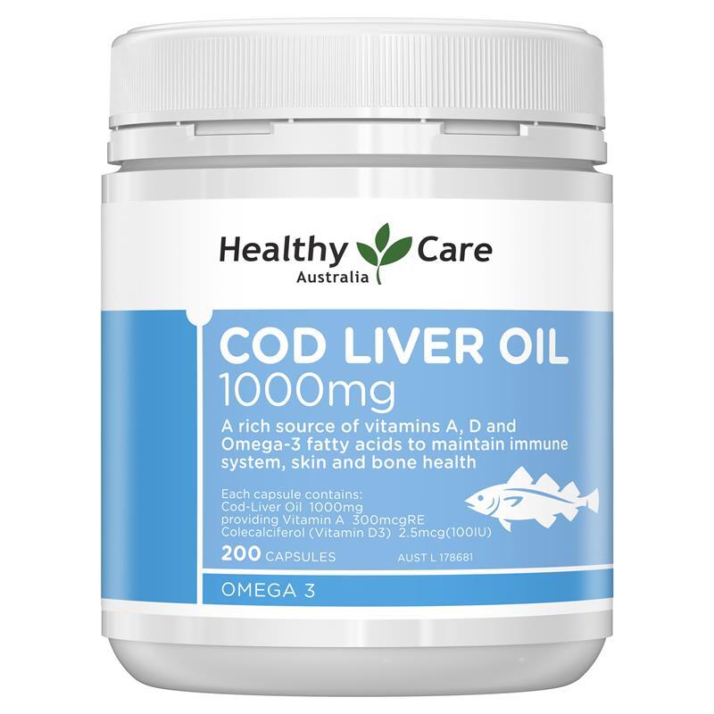 Healthy Care Cod Liver Oi 澳洲 鱈魚肝油 1000mg 200粒