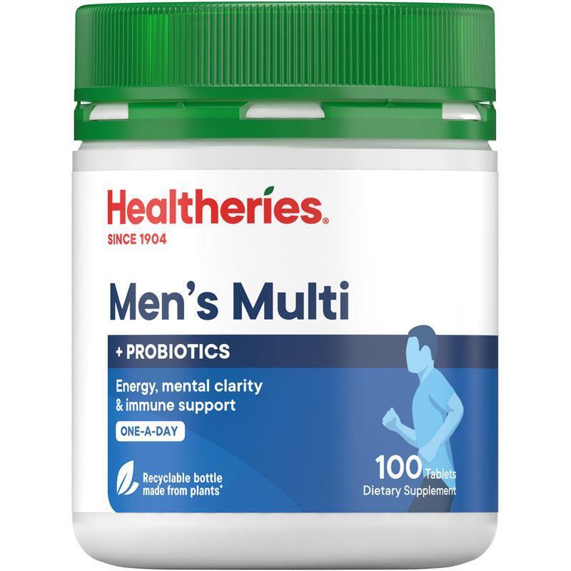 Healtheries Men's Multi紐西蘭賀壽利 男性綜合維他命+益生菌 100粒