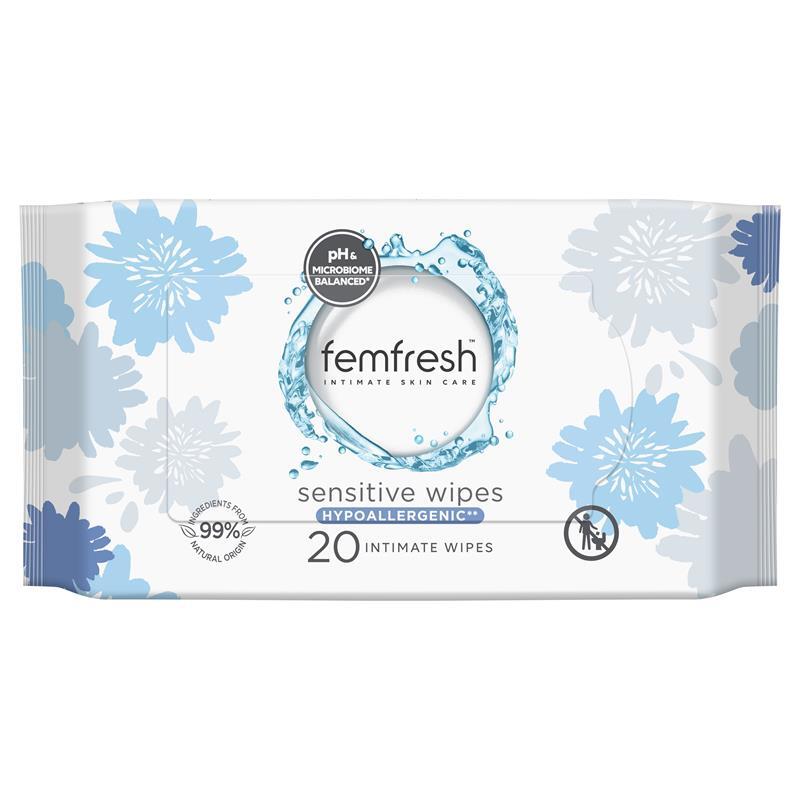 Femfresh 女性私密肌專用潔淨濕巾 敏感型20入