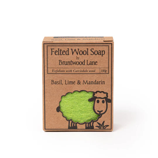 Bruntwood Lane Basil, Lime & Mandarin Felted Wool Soap 羅勒萊姆和柑橘 羊毛氈皂